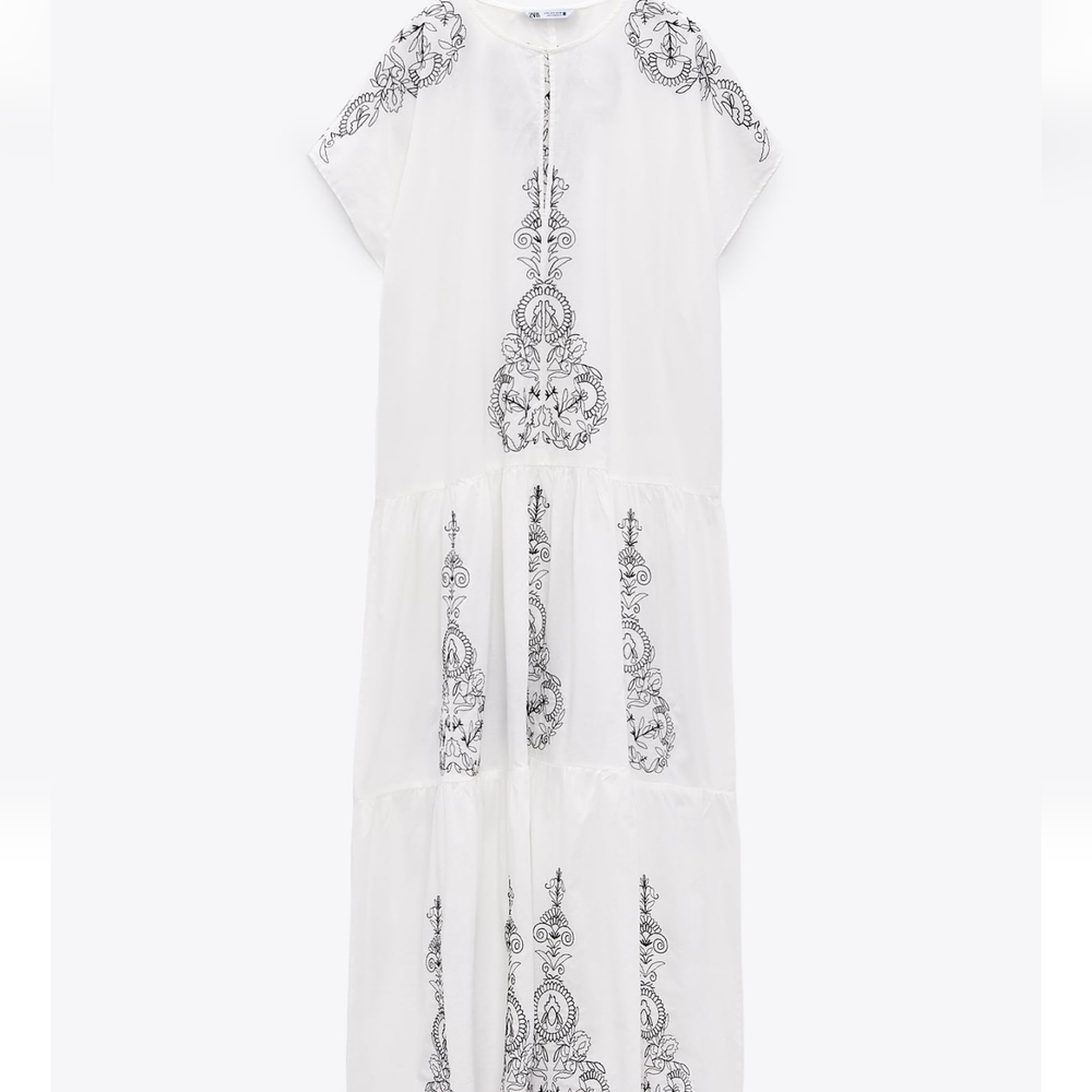 Embroidered Midi Dress